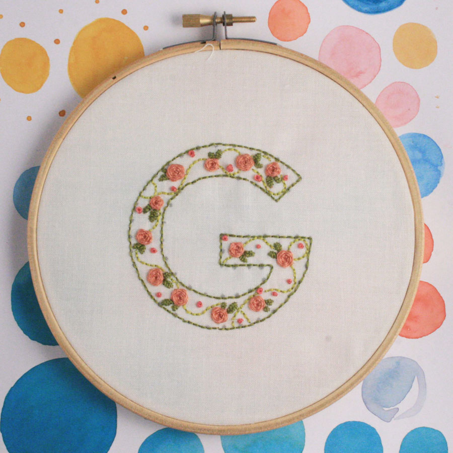 embroidered letter