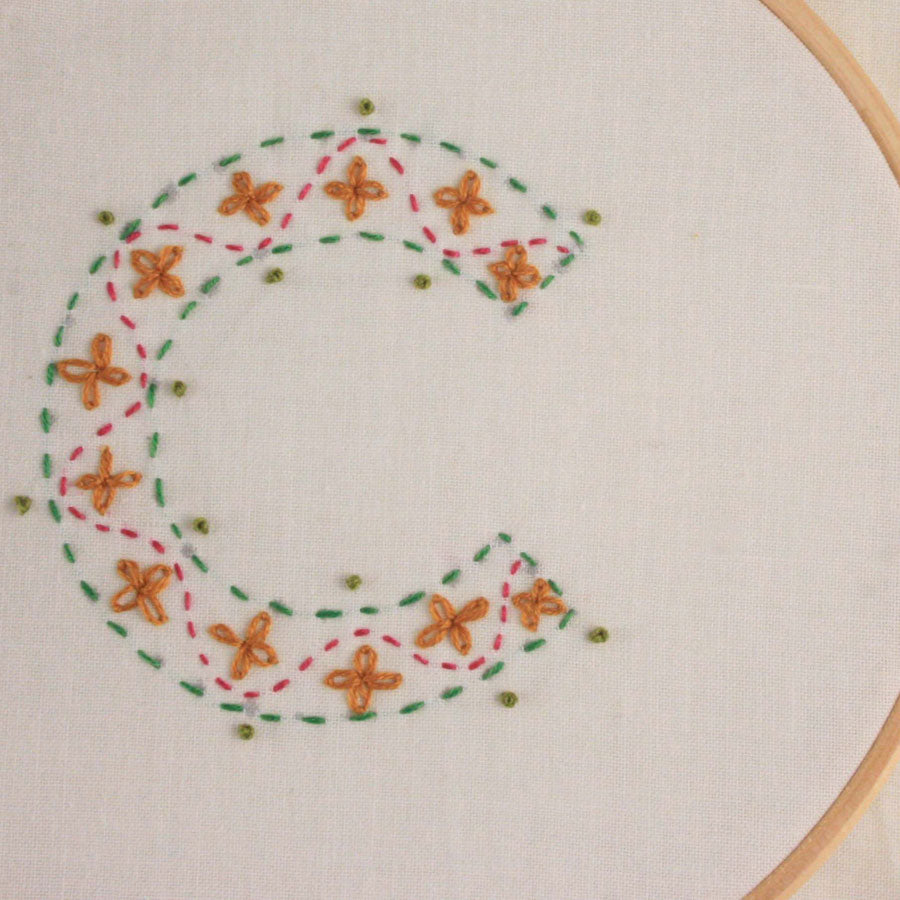 embroidered letter