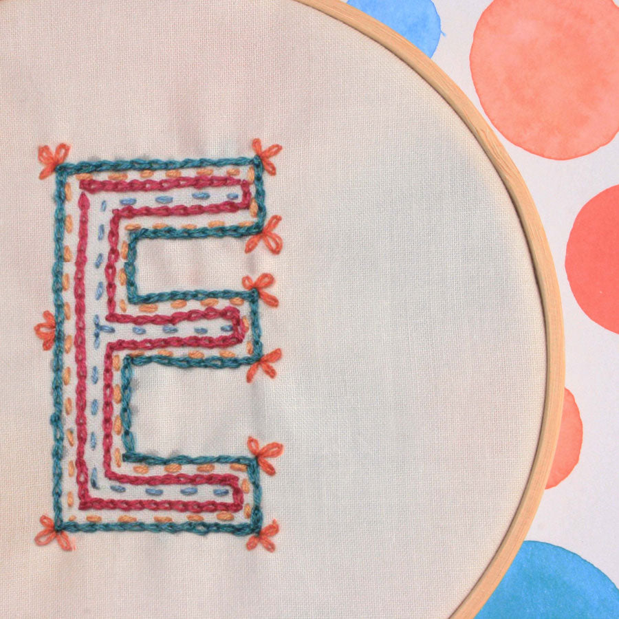 embroidered letter