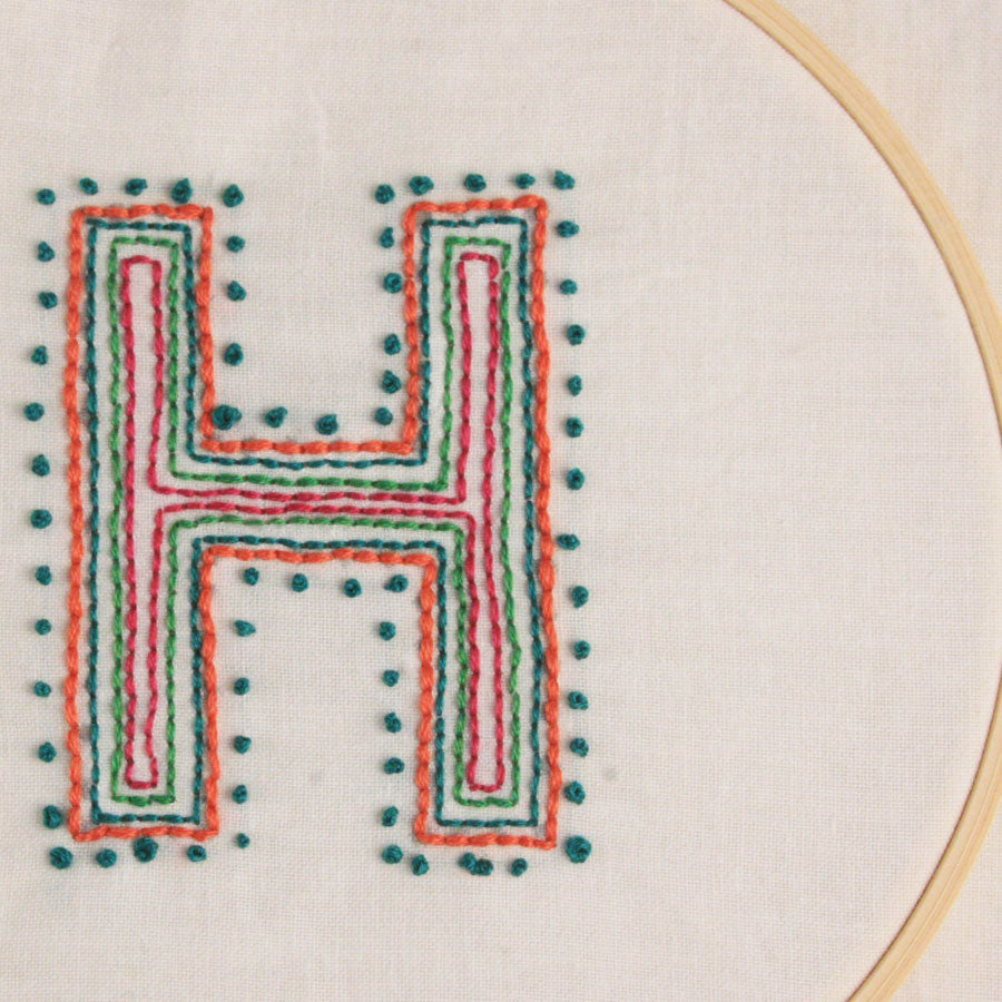 embroidered letter
