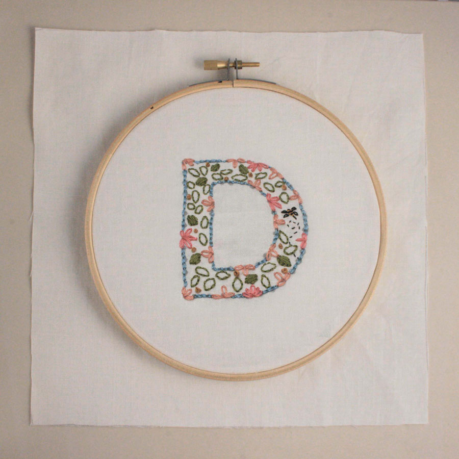 embroidered letter