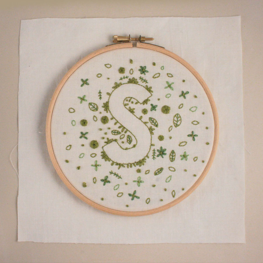 embroidered letter