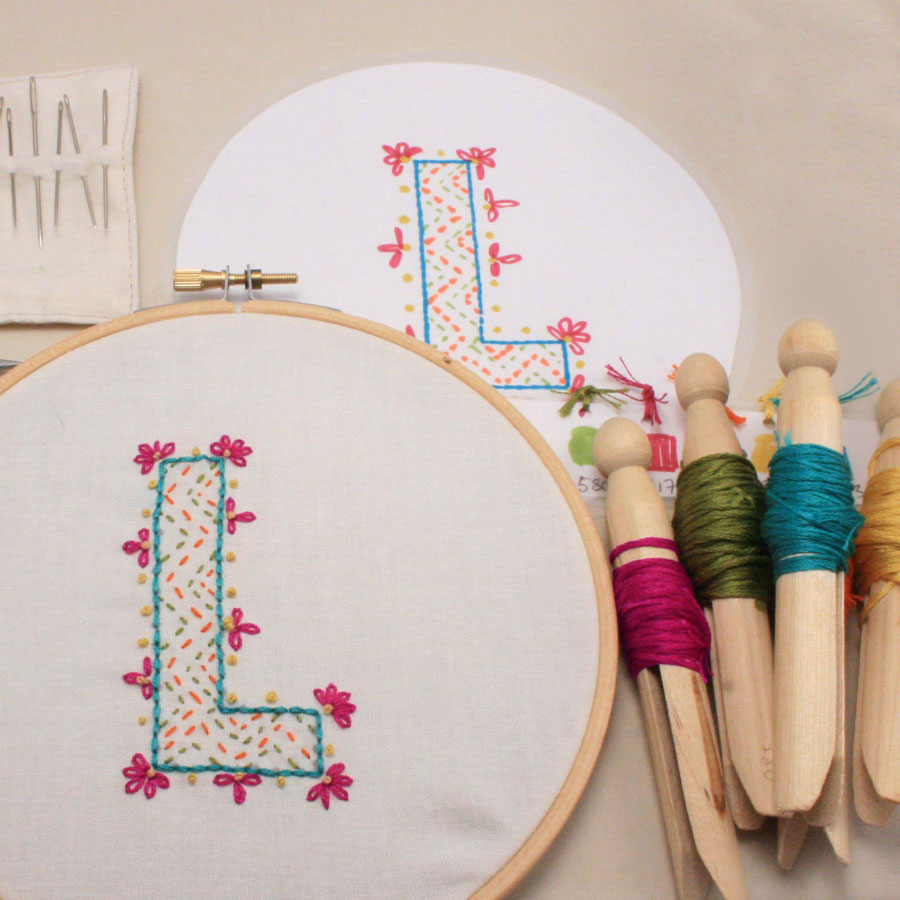 embroidered letter