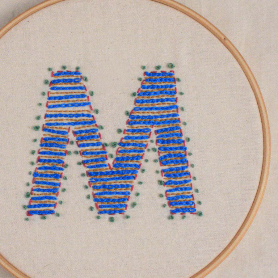 embroidered letter