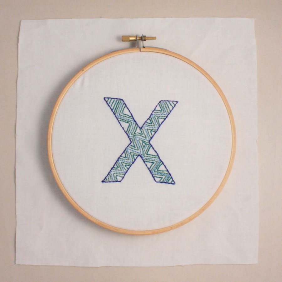embroidered letter