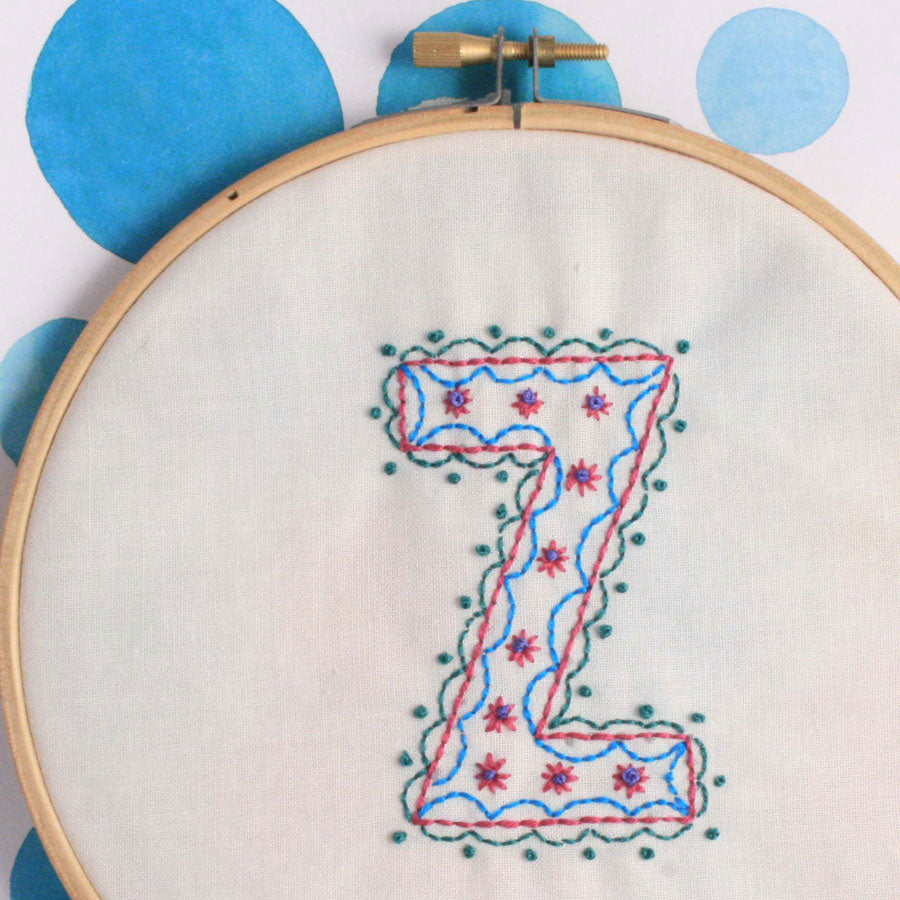 embroidered letter